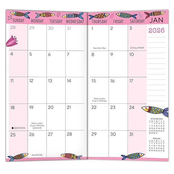 Fun Fish 2026 Two-Year-Plus Pocket Planner