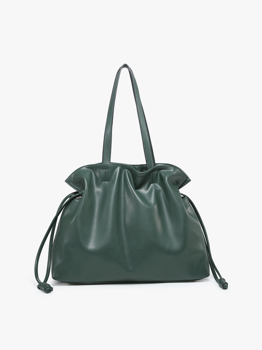 Verona Dual Handle Tote w/ Feet: Forest Green