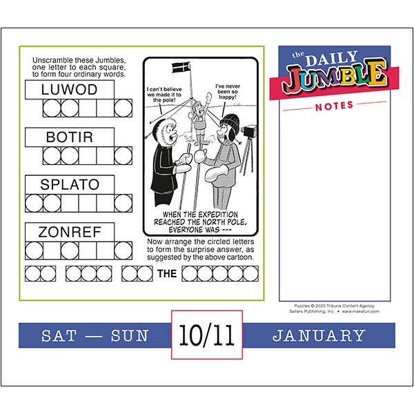 The Daily JUMBLE® 2026 Daily Calendar