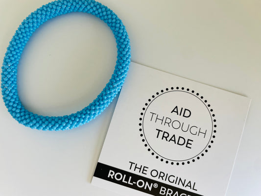 Roll-On® Bracelet Carolina Blue and White - Solid Blue