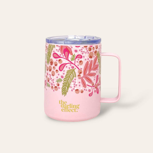 Insulated Travel Mug - Jolly Sprig Pink