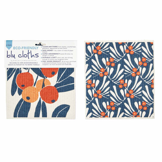 KUMQUATS blu Cloths Reusable Sponge-Cloth, Set of 2