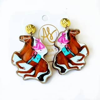 Audra Style - Horse Jockey Kentucky Derby Equestrian Statement Earrings